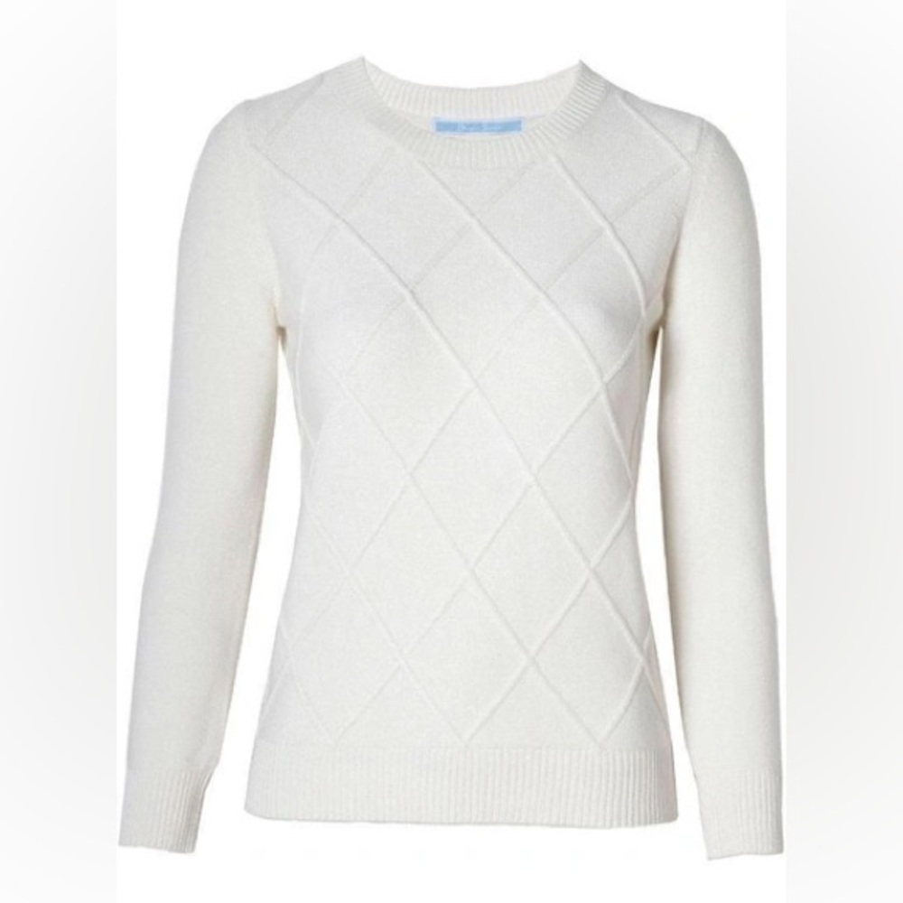 Draper James Ivory Argyle Sweater